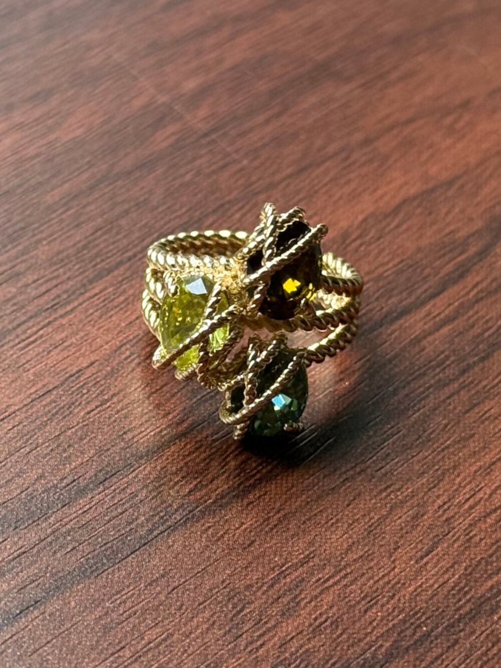 Charter Club Cubic Zirconia and Gold Tone Statement Ring